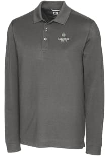 Cutter and Buck Colorado State Rams Grey Advantage Pique Long Sleeve Big and Tall Polo