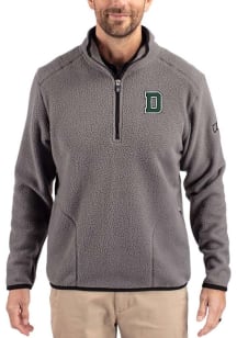 Cutter and Buck Dartmouth Big Green Mens Grey Cascade Sherpa Long Sleeve Qtr Zip Pullover
