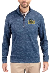 Cutter and Buck Drexel Dragons Mens Navy Blue Traverse Camo Big and Tall Qtr Zip