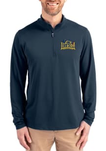 Cutter and Buck Drexel Dragons Mens Navy Blue Virtue Eco Pique Big and Tall Qtr Zip