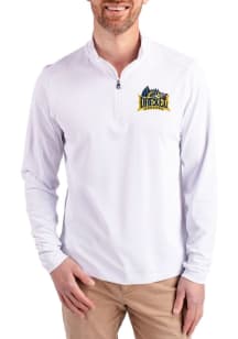 Cutter and Buck Drexel Dragons Mens White Virtue Eco Pique Big and Tall Qtr Zip