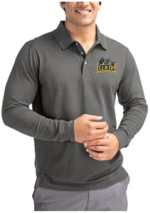 Cutter and Buck Drexel Dragons Grey Advantage Pique Long Sleeve Big and Tall Polo