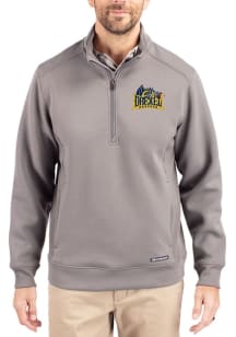 Cutter and Buck Drexel Dragons Mens Grey Roam Long Sleeve Qtr Zip Pullover