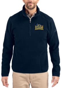 Cutter and Buck Drexel Dragons Mens Navy Blue Cascade Sherpa Long Sleeve Qtr Zip Pullover