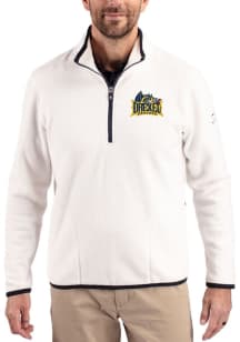 Cutter and Buck Drexel Dragons Mens Grey Cascade Sherpa Long Sleeve Qtr Zip Pullover