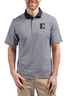 Cutter and Buck East Tennesse State Buccaneers Navy Blue Virtue Eco Pique Micro Stripe Big and Tal..