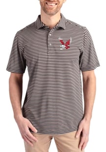 Cutter and Buck Eastern Washington Eagles Black Virtue Eco Pique Stripe Big and Tall Polo