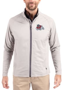 Cutter and Buck Fresno State Bulldogs Mens Grey Adapt Eco Big and Tall Light Weight Jacket