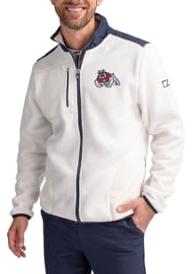 Cutter and Buck Fresno State Bulldogs Mens Grey Cascade Sherpa Big and Tall Light Weight Jacket