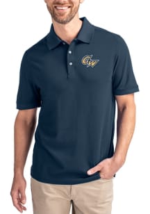 Cutter and Buck George Washington Revolutionaries Mens Navy Blue Advantage Short Sleeve Polo
