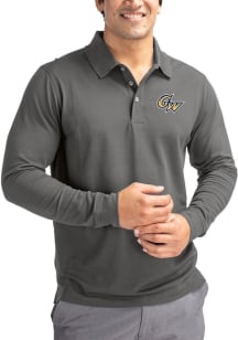 Cutter and Buck George Washington Revolutionaries Mens Grey Advantage Long Sleeve Polo Shirt