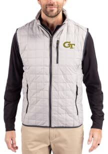 Cutter and Buck GA Tech Yellow Jackets Big and Tall Grey Rainier PrimaLoft Mens Vest