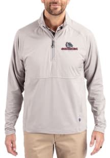 Cutter and Buck Gonzaga Bulldogs Mens Grey Adapt Eco Hybrid Long Sleeve Qtr Zip Pullover