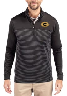 Cutter and Buck Grambling State Tigers Mens Black Traverse Stripe Big and Tall Qtr Zip