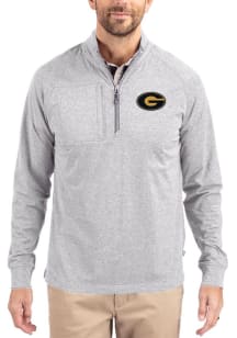 Cutter and Buck Grambling State Tigers Mens Grey Adapt Eco Knit Big and Tall Qtr Zip