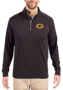 Cutter and Buck Grambling State Tigers Mens Black Adapt Eco Knit Long Sleeve Qtr Zip Pullover