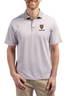 Cutter and Buck Harvard Crimson Grey Virtue Eco Pique Micro Stripe Big and Tall Polo