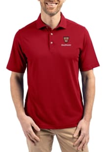 Cutter and Buck Harvard Crimson Cardinal Virtue Eco Pique Big and Tall Polo