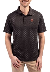 Cutter and Buck Harvard Crimson Black Virtue Eco Pique Tile Big and Tall Polo