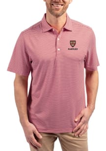 Cutter and Buck Harvard Crimson Red Forge Double Stripe Big and Tall Polo