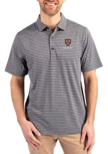 Cutter and Buck Harvard Crimson Black Forge Heather Stripe Big and Tall Polo