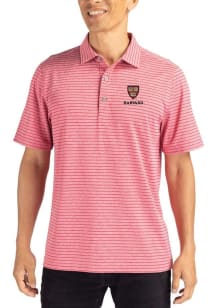 Cutter and Buck Harvard Crimson Cardinal Forge Heather Stripe Big and Tall Polo