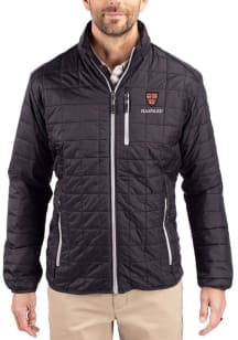 Cutter and Buck Harvard Crimson Mens Black Rainier PrimaLoft Big and Tall Lined Jacket