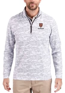 Cutter and Buck Harvard Crimson Mens Charcoal Traverse Camo Long Sleeve Qtr Zip Pullover