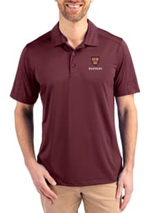 Cutter and Buck Harvard Crimson Mens Maroon Prospect Short Sleeve Polo