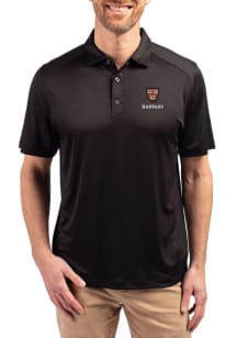 Cutter and Buck Harvard Crimson Mens Black Forge Recycled Short Sleeve Polo