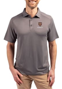 Cutter and Buck Harvard Crimson Mens Grey Forge Recycled Short Sleeve Polo