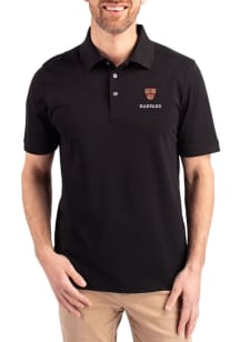 Cutter and Buck Harvard Crimson Mens Black Advantage Short Sleeve Polo