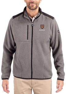 Cutter and Buck Harvard Crimson Mens Grey Cascade Sherpa Light Weight Jacket