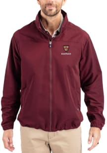 Cutter and Buck Harvard Crimson Mens Maroon Charter Eco Light Weight Jacket