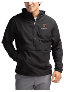 Cutter and Buck Harvard Crimson Mens Black Charter Eco Pullover Jackets