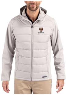 Cutter and Buck Harvard Crimson Mens Charcoal Evoke Hood Medium Weight Jacket