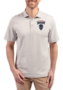 Cutter and Buck Howard Bison Grey Virtue Eco Pique Stripe Big and Tall Polo