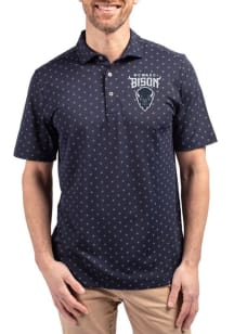 Cutter and Buck Howard Bison Navy Blue Virtue Eco Pique Tile Big and Tall Polo