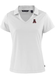 Cutter and Buck Alabama Crimson Tide Womens White Vault Daybreak V Neck Short Sleeve Polo Shirt