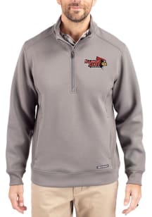 Cutter and Buck Illinois State Redbirds Mens Grey Roam Long Sleeve Qtr Zip Pullover