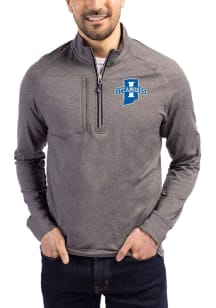 Cutter and Buck Indiana State Sycamores Mens Black Adapt Eco Knit Big and Tall Qtr Zip