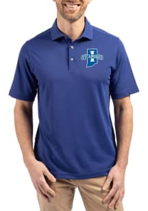Cutter and Buck Indiana State Sycamores Blue Virtue Eco Pique Big and Tall Polo