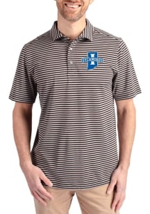 Cutter and Buck Indiana State Sycamores Black Virtue Eco Pique Stripe Big and Tall Polo