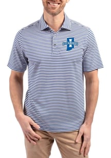 Cutter and Buck Indiana State Sycamores Blue Virtue Eco Pique Stripe Big and Tall Polo
