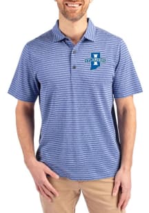 Cutter and Buck Indiana State Sycamores Blue Forge Heather Stripe Big and Tall Polo