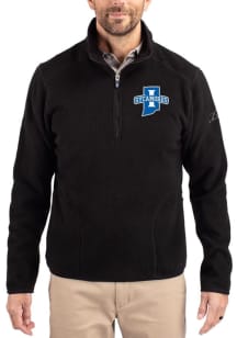Cutter and Buck Indiana State Sycamores Mens Black Cascade Sherpa Big and Tall Qtr Zip