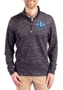 Cutter and Buck Indiana State Sycamores Mens Black Traverse Camo Long Sleeve Qtr Zip Pullover