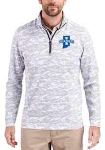 Cutter and Buck Indiana State Sycamores Mens Charcoal Traverse Camo Long Sleeve Qtr Zip Pullover