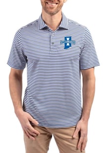 Cutter and Buck Indiana State Sycamores Mens Blue Virtue Eco Pique Stripe Short Sleeve Polo