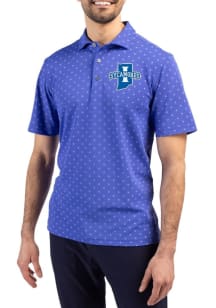 Cutter and Buck Indiana State Sycamores Mens Blue Virtue Eco Pique Tile Short Sleeve Polo